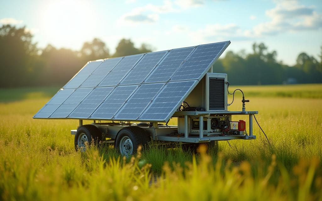 Portable solar panels powering field equipment